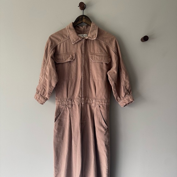 FREE PEOPLE SAMMIE DENIM COVERALL JUMPSUIT SIZE SMALL - Picture 2 of 11